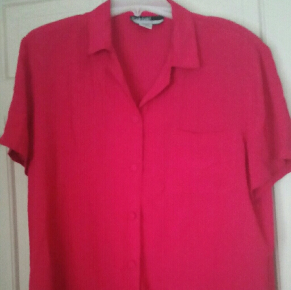 Radcliffe Red Button Down Blouse Sz Med